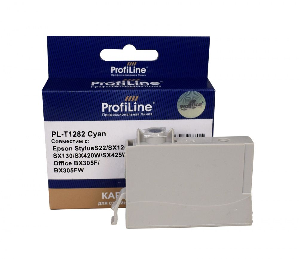 Струйный картридж PL-T1282 для принтеров Epson Stylus S22/SX125/SX130/SX230/SX235W/SX420W/SX425W/SX430W/SX4356W/SX440W/SX445W/Office BX305F с чернилами на водной основе Cyan 3,5 мл ProfiLine