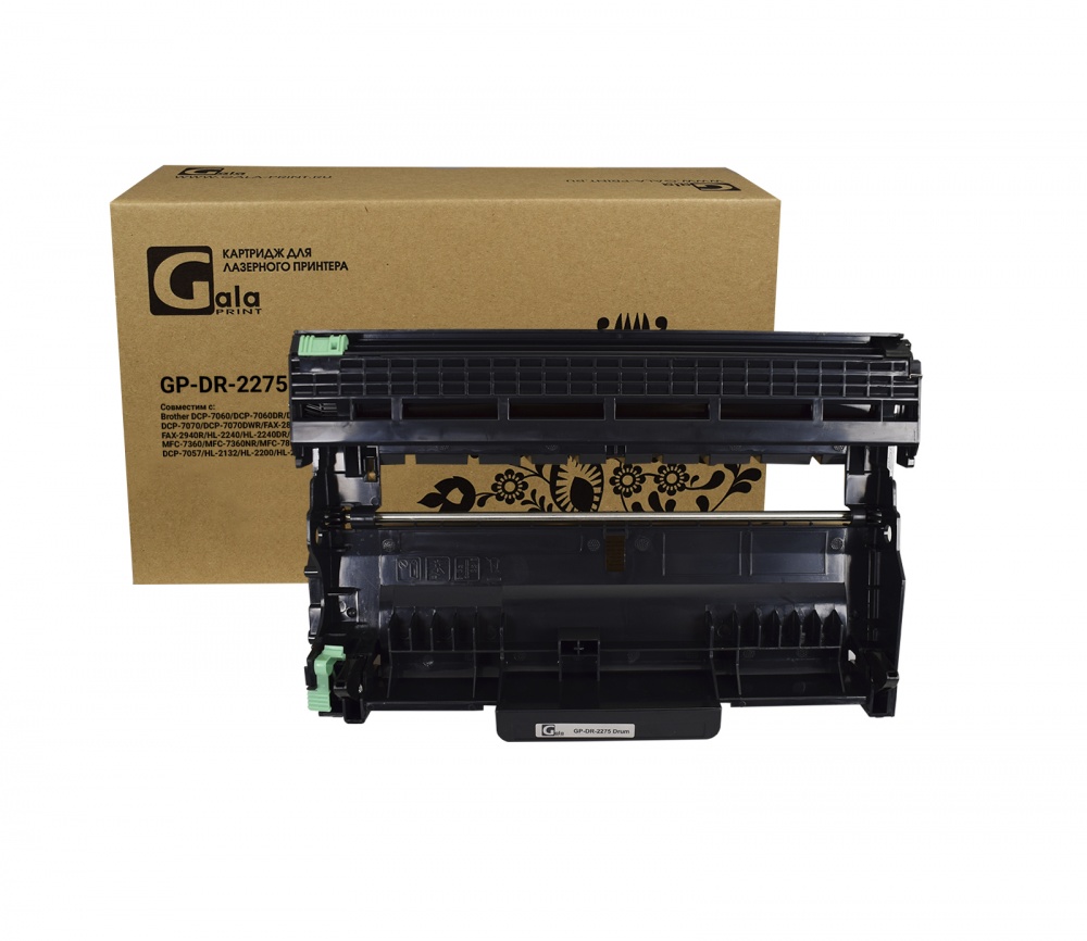 Драм-картридж GP-DR-2275 для принтеров Brother DCP-7060/DCP-7060DR/DCP-7065/DCP-7065DNR/DCP-7070/DCP-7070DWR/FAX-2845/FAX-2845R/FAX-2940/FAX-2940R/HL-2240/HL-2240DR/HL-2250/HL-2250DNR/MFC-7360/MFC-7360NR/MFC-7860/MFC-7860DWR/DCP-7057/HL-2132/HL-2200/HL-2230/HL-2270 Drum 12000 копий GalaPrint