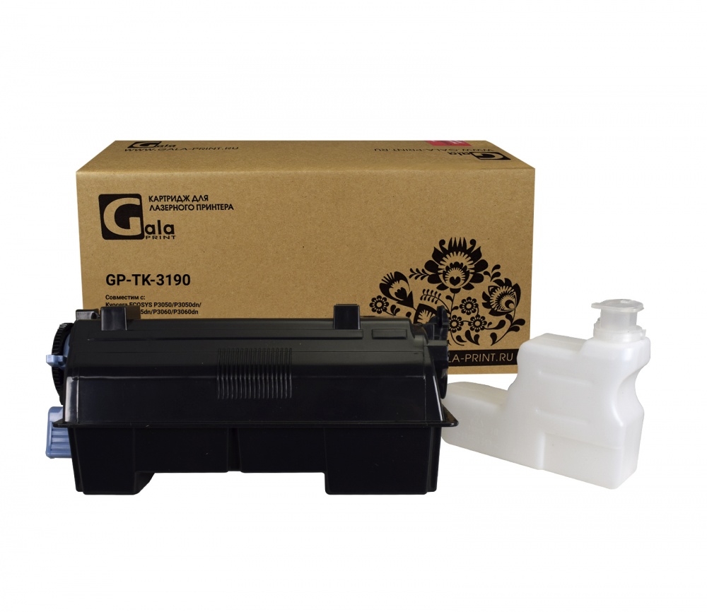 Тонер-туба GP-TK-3190 для принтеров Kyocera ECOSYS M3655idn/M3660idn/P3055dn/P3060dn/P3155dn/P3260dn/M3860idn/M3860idnf с бункером отработанного тонера 25000 копий GalaPrint