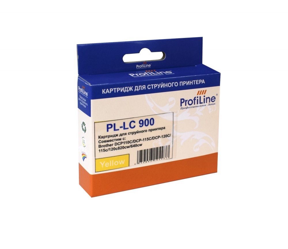 Струйный картридж PL-LC900Y для принтеров Brother DCP-110C/DCP-115C/DCP-117C/DCP-120C/DCP-310CN/DCP-315CN/DCP-340CW/MFC-210C/MFC-215C/MFC-410CN/MFC-425CN/MFC-620CN/MFC-640CW/MFC-820CW/MFC-3240C/MFC-3340CN/MFC-5440CN/MFC-5840CN/FAX-1835C/FAX-1840C/FAX-1940CN/FAX-2440C с чернилами на водной основе Yellow 16,6 мл ProfiLine
