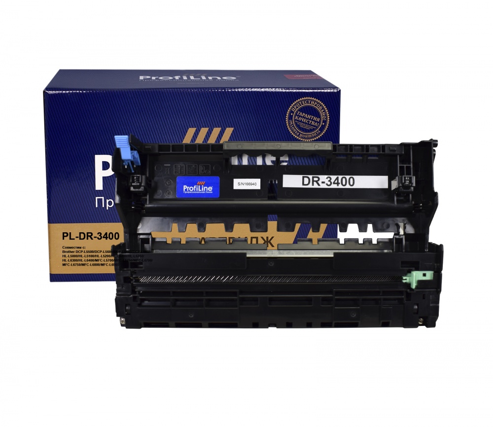 Драм-картридж PL-DR-3400 для принтеров Brother DCP-L5500/DCP-L5600/DCP-L5650/DCP-L6600/HL-L5000/HL-L5100/HL-L5200/HL-L6200/HL-L6250/HL-L6300/HL-L6400/MFC-L5700/MFC-L5750/MFC-L6700/MFC-L6750/MFC-L6800/MFC-L6900 Drum 50000 копий ProfiLine