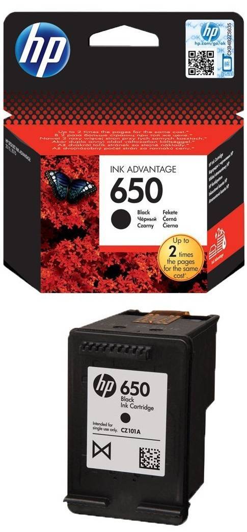 Картридж HP 650 струйный черный (360 стр)