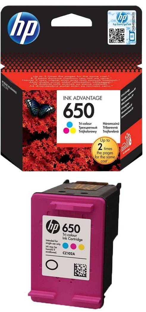 Картридж HP 650 струйный трехцветный (200 стр)