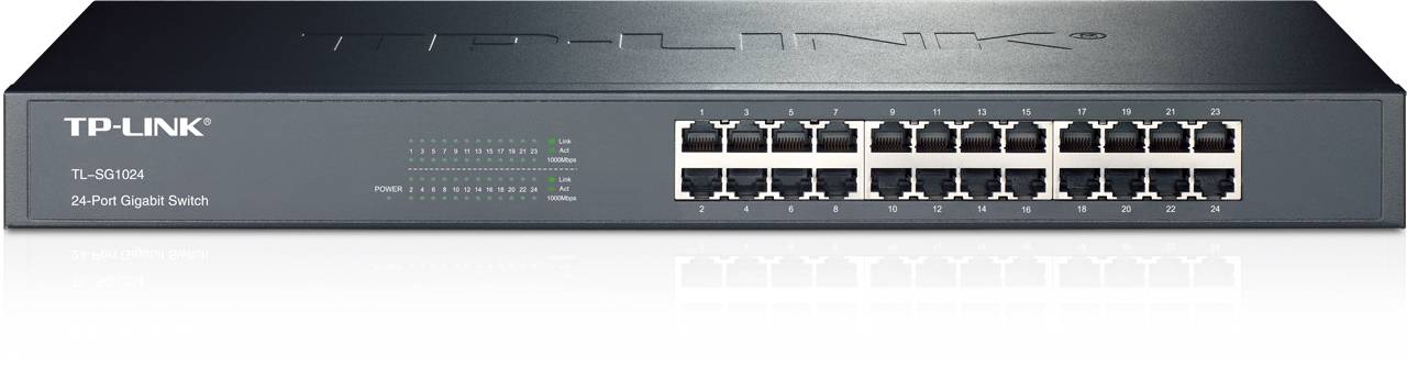TP-Link TL-SG1024 24-портовый гигабитный коммутатор, стальной корпус высотой 1U, монтируется в 19-дюймовую стойку