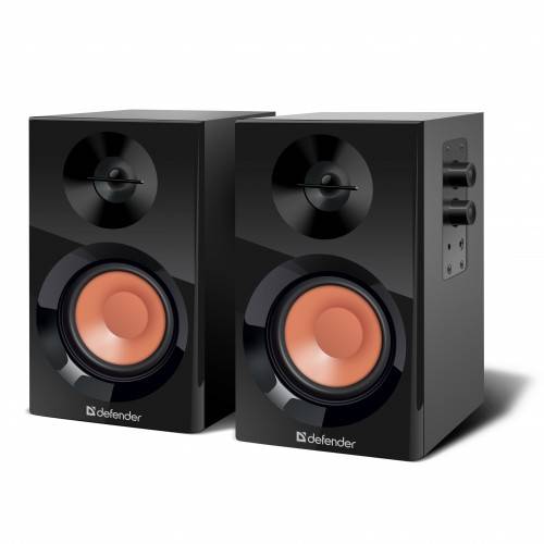 Defender Акустическая система 2.0  Aurora S12 / 3” широкополосные/ 2 х 6 Вт/ 3.5 mini-jack /громкость / дерево /черный.
