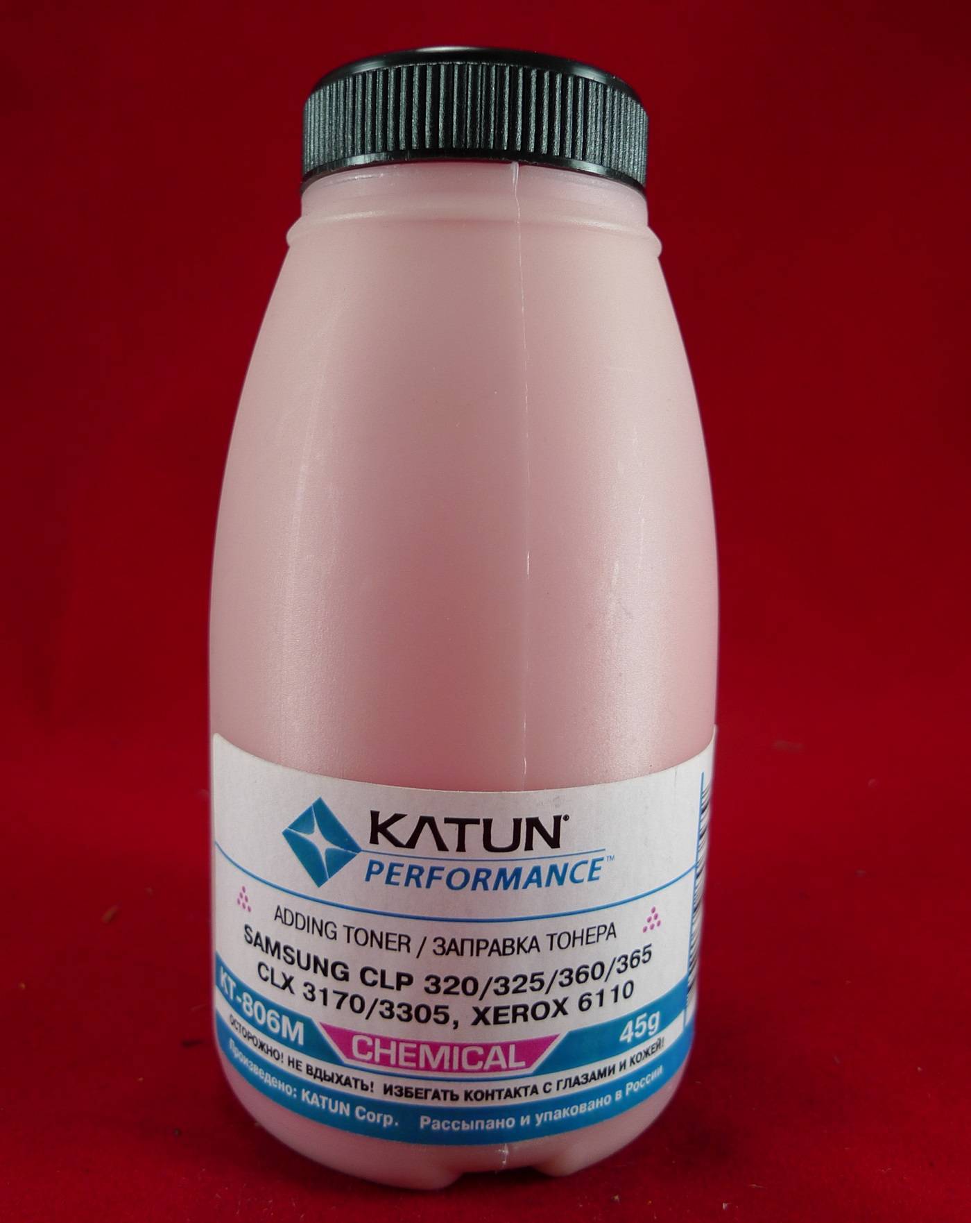 Тонер SAMSUNG CLP 320/325/360/365, CLX 3170/3305, Xerox 6110 Magenta, химический (фл. 45г) Katun фас.Россия