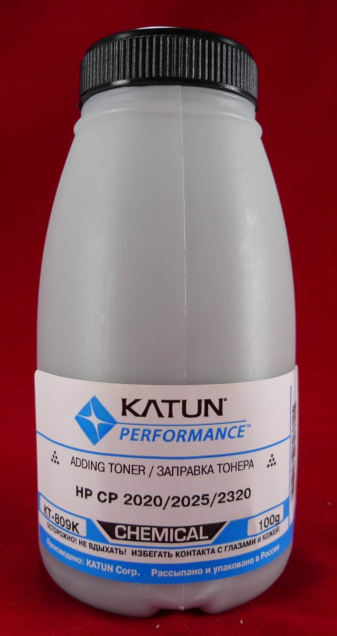 Тонер для картриджей CC530A/CE410A Black, химический (фл. 100г) Katun фас.Россия