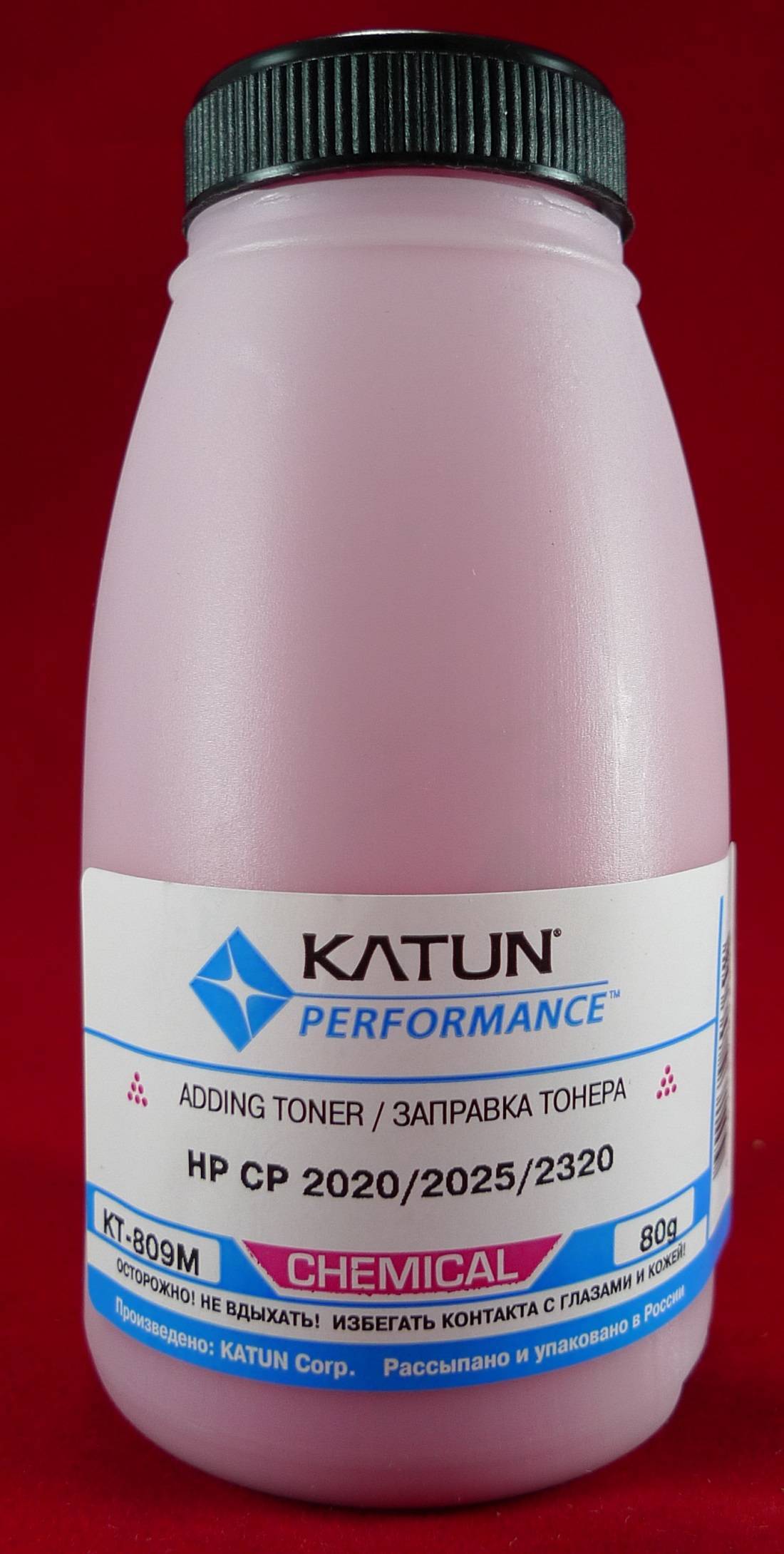 Тонер для картриджей CC533A/CE413A Magenta, химический (фл. 80г) Katun фас.Россия