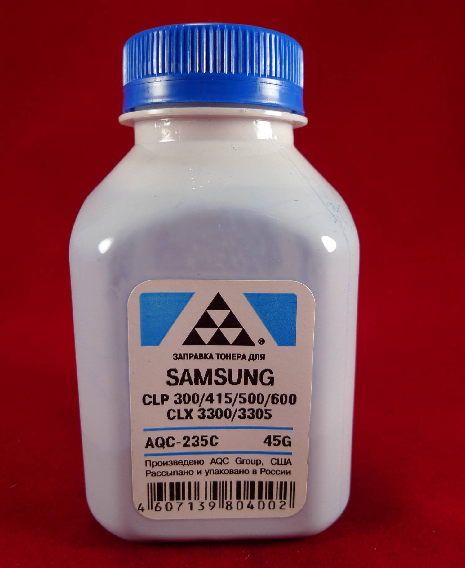 Тонер SAMSUNG CLP 300/315/320/325/360/415/500/510/600/610/660/CLX3300/3305 Cyan (фл. 45г) AQC-США фас.Россия