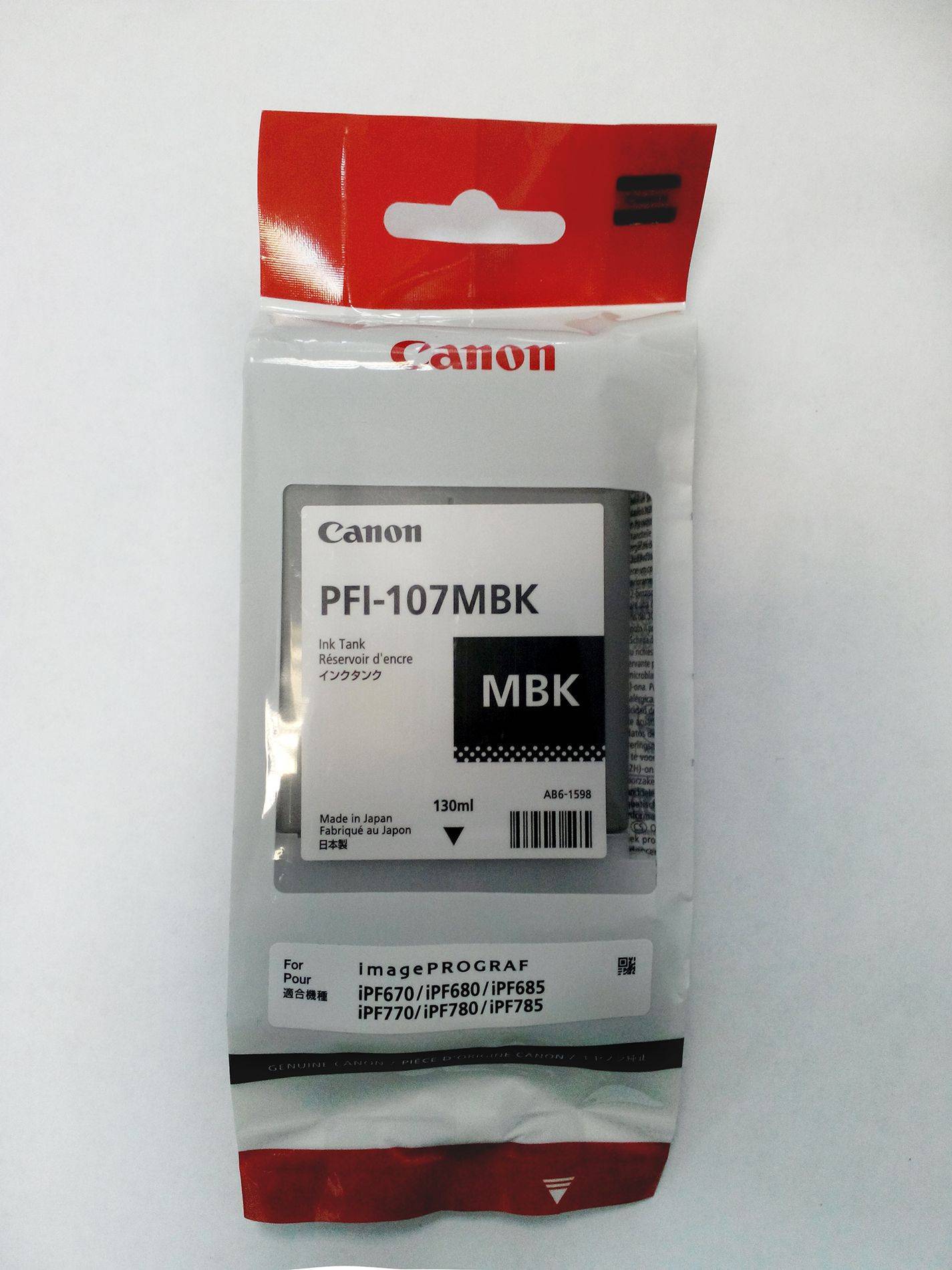 Картридж CANON PFI-107 BK черный,  130ml