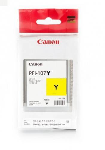 Картридж CANON PFI-107 Y желтый,  130ml