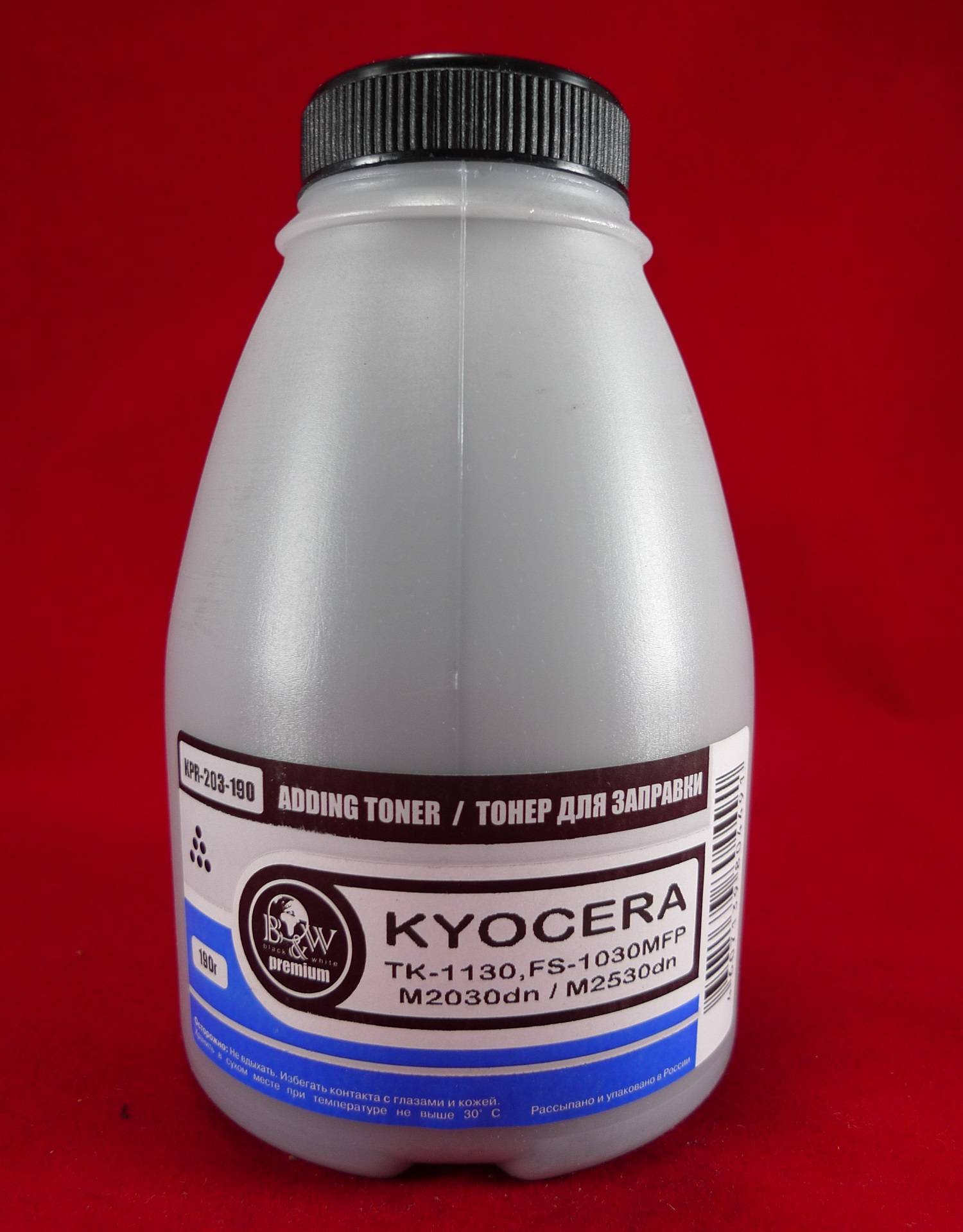 Тонер для Kyocera TK-1130, FS-1030MFP/1130MFP, M2030dn/M2530dn (фл. 190г) B&W Premium Tomoegawa фас.Россия