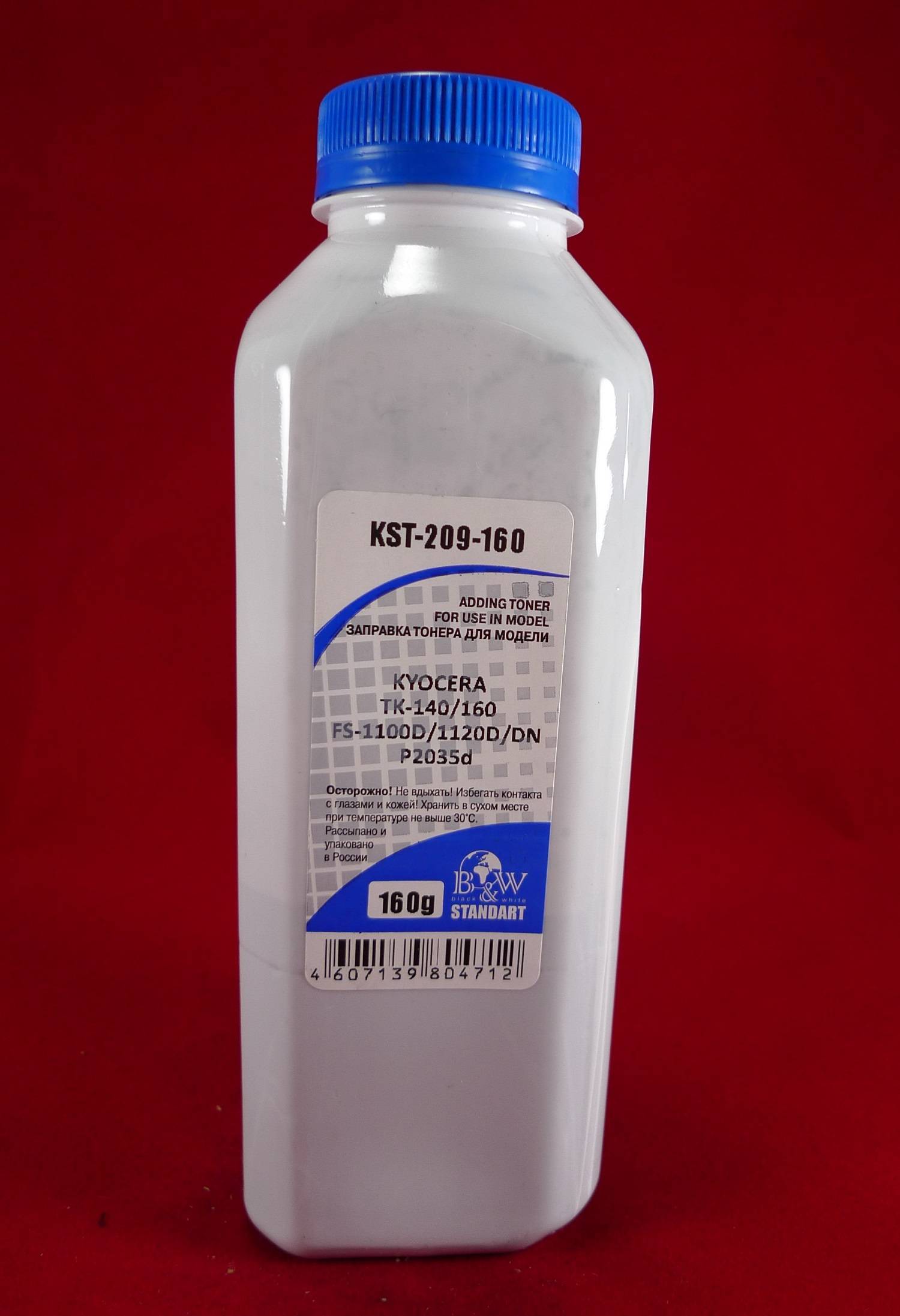 Тонер для Kyocera TK-140/160, FS-1100D/1120D/DN, P2035d (фл. 160г) B&W Standart фас.Россия