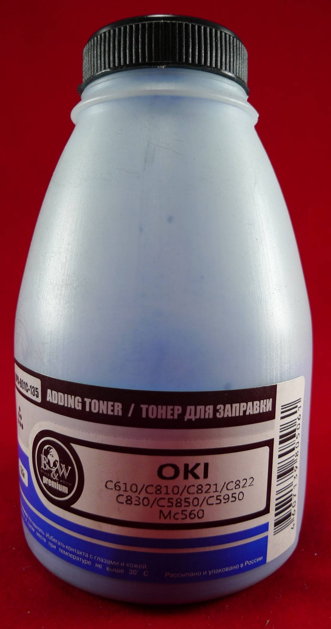 Тонер OKI C610/C810/C821/C822/C830/C5850/C5950/MC560 Cyan (фл. 135г) B&W Premium Tomoegawa фас.Россия