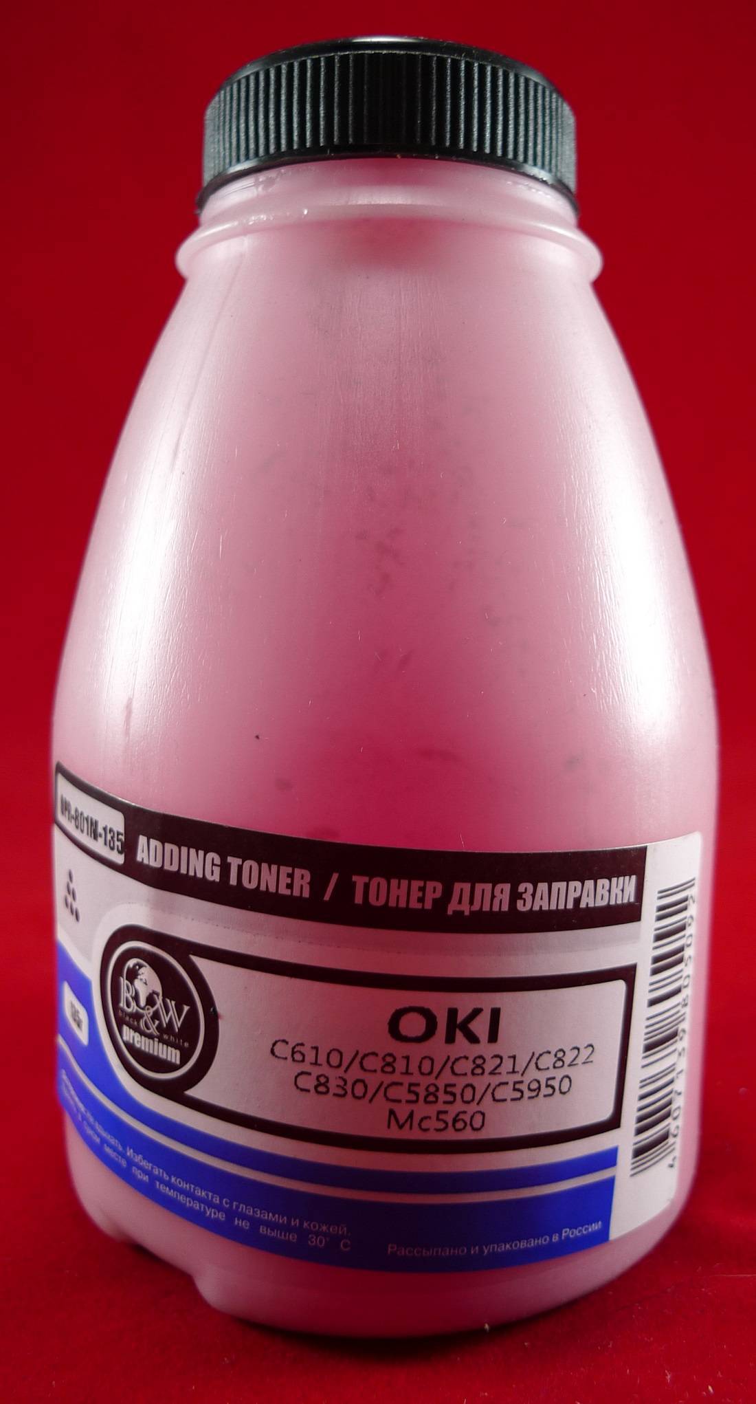 Тонер OKI C610/C810/C821/C822/C830/C5850/C5950/MC560 Magenta (фл. 135г) B&W Premium Tomoegawa фас.Россия