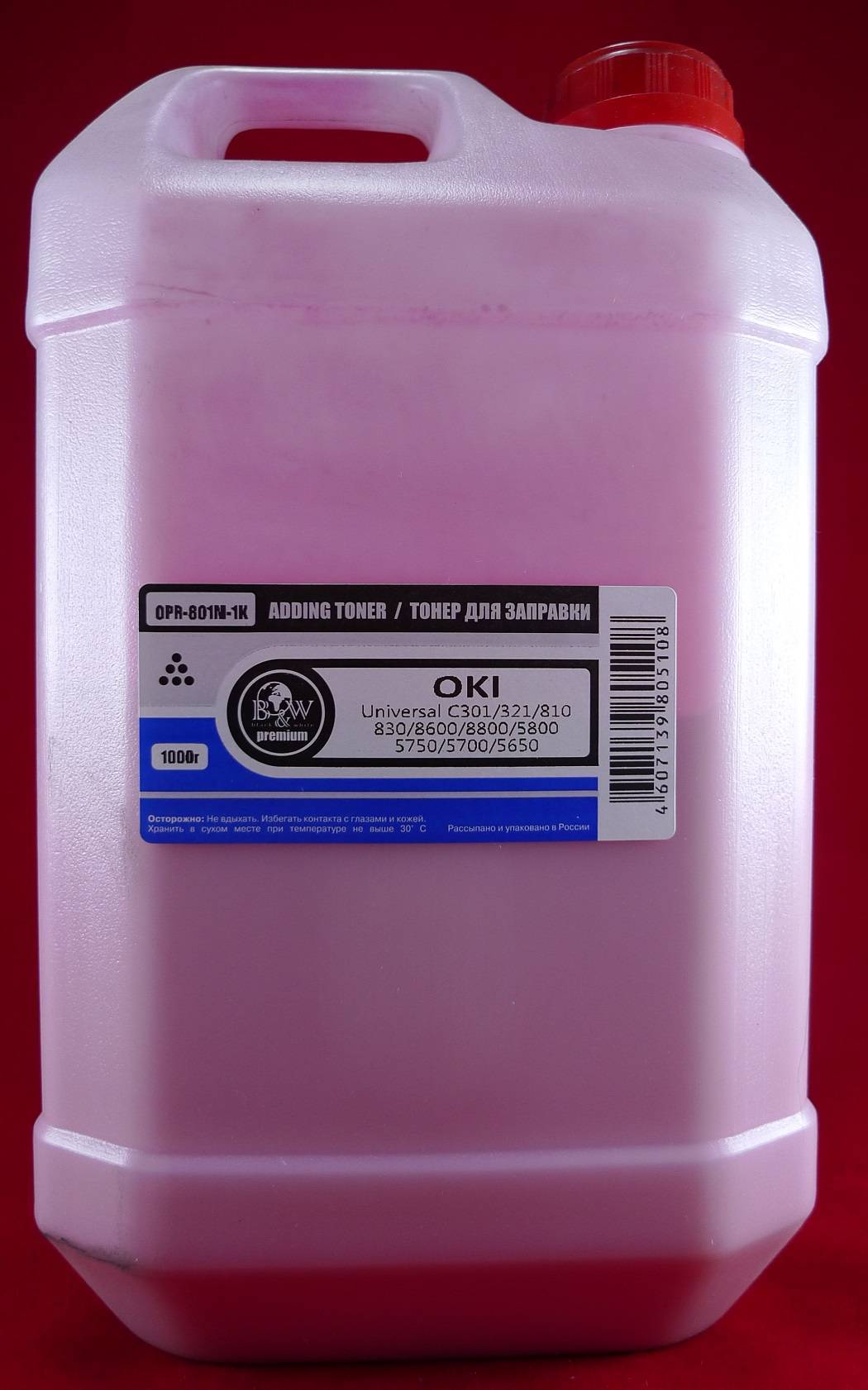 Тонер OKI Univ C301/321/810/830/8600/8800/5800/5750/5700/5650 Magenta (кан. 1кг) B&W Premium Tomoegawa фас.Россия
