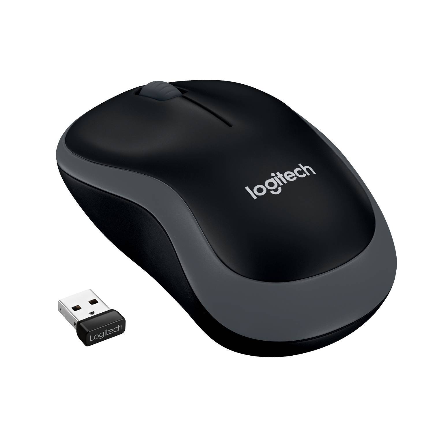 Logitech M185 Grey Мышь беспроводная, оптическая, 1000 dpi, радиоканал 10 м, серый/чёрный.