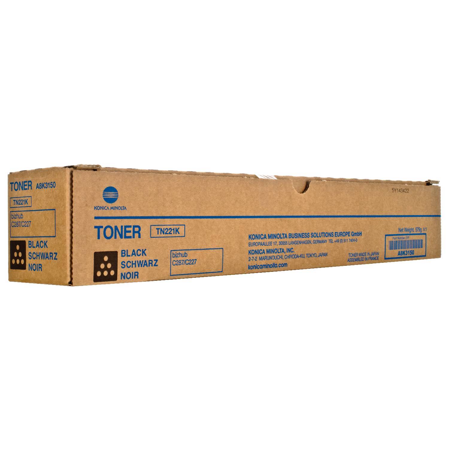 Тонер Konica-Minolta bizhub C227/C287 черный TN-221K A8K3150
