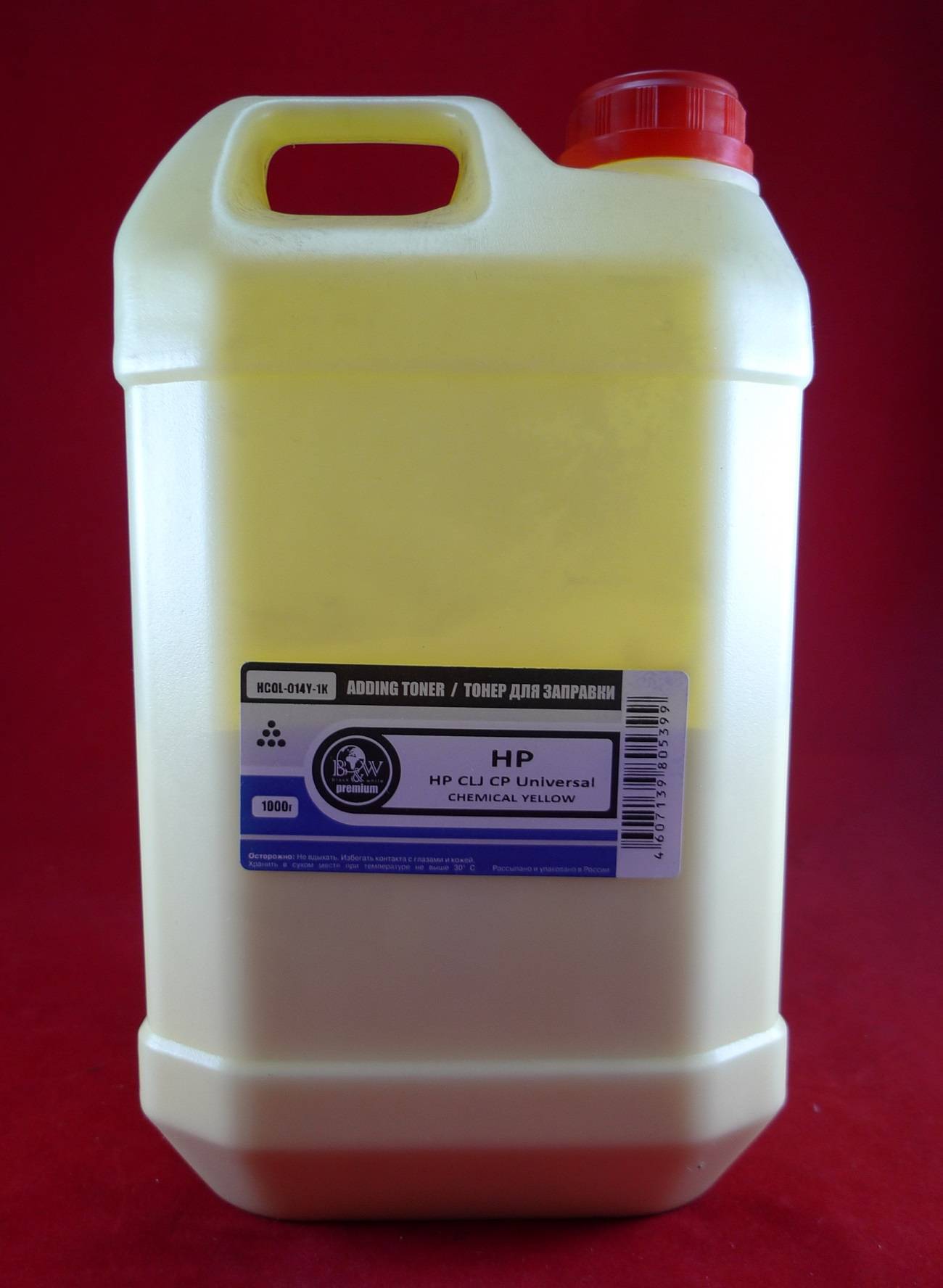 Тонер для картриджей Universal Yellow химический Q6002A//CB542A/CE312A/CC532A/CE322A (кан. 1кг) B&W Premium фас.Россия