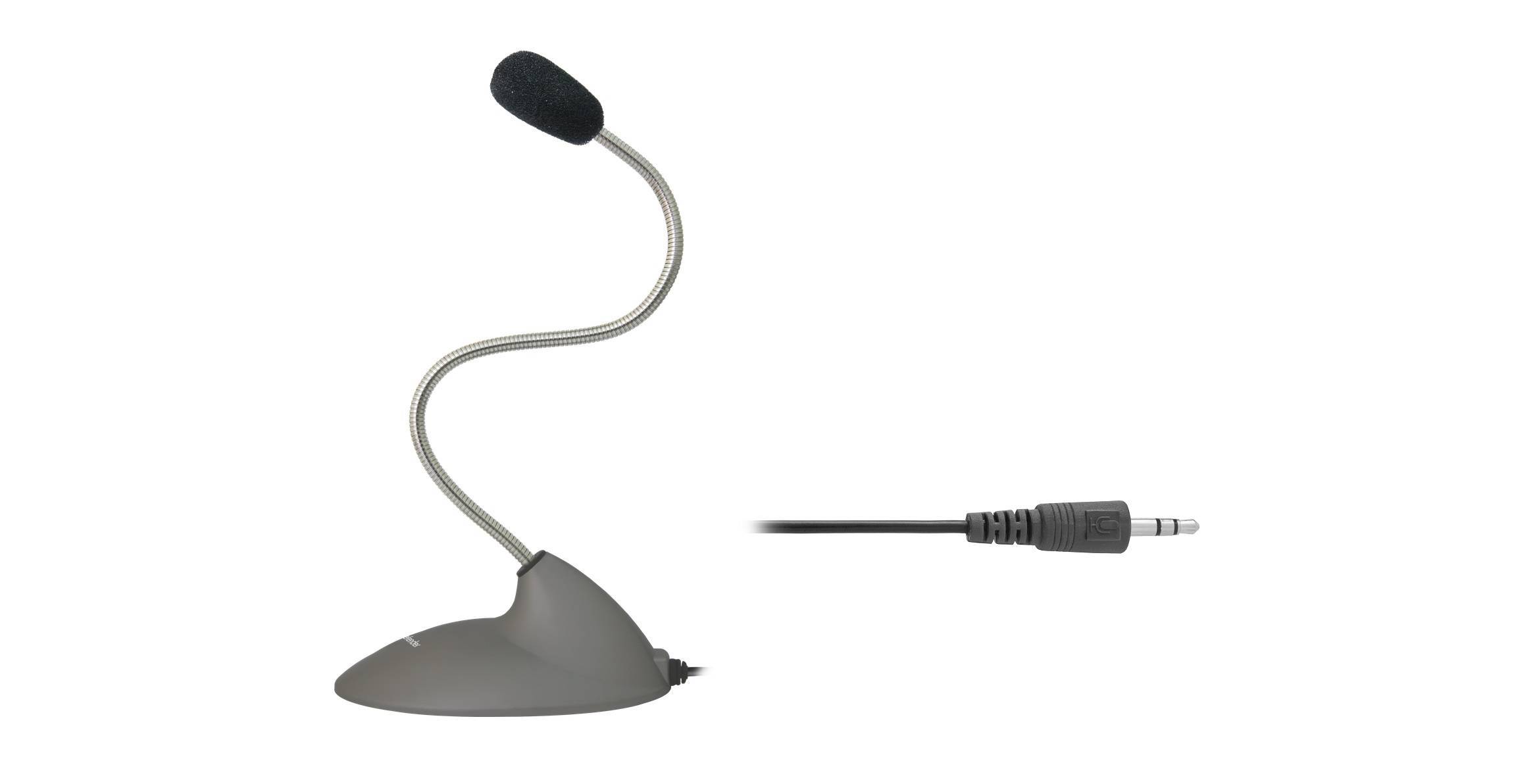 Defender Микрофон компьютерный MIC-111 серый, гибкий, кабель 1,5 м.