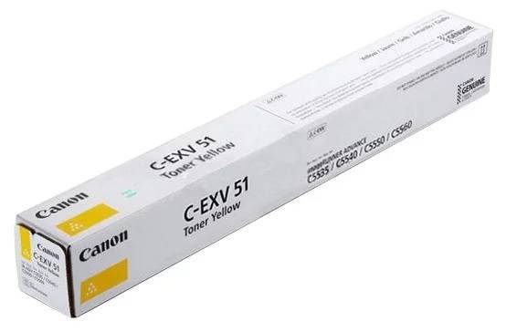 Тонер CANON C-EXV51 Y желтый,  60 000 страниц