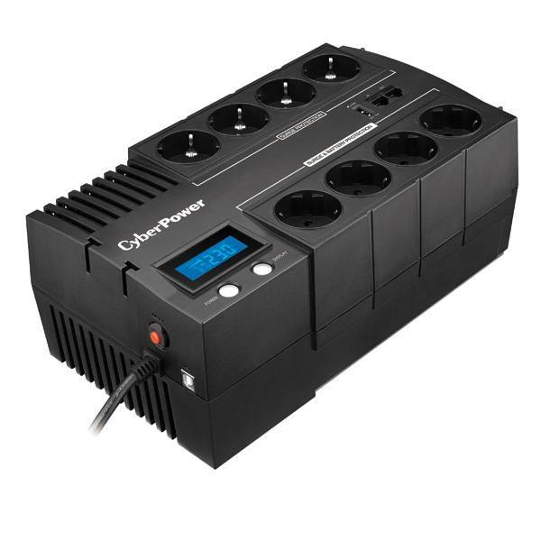 ИБП CyberPower BR1000ELCD Line-interactive 1000VA/600W (Euro x8, RJ11/RJ45, USB-A x1, USB-порт 288x118x166(мм), 6,5кг)