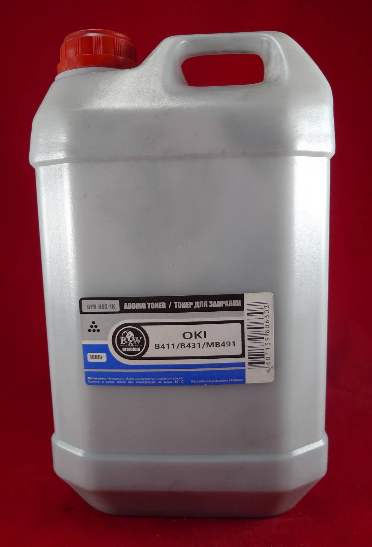 Тонер OKI B411/B431/MB461/MB471/MB491 Black (кан. 1кг) B&W Premium Tomoegawa фас.Россия