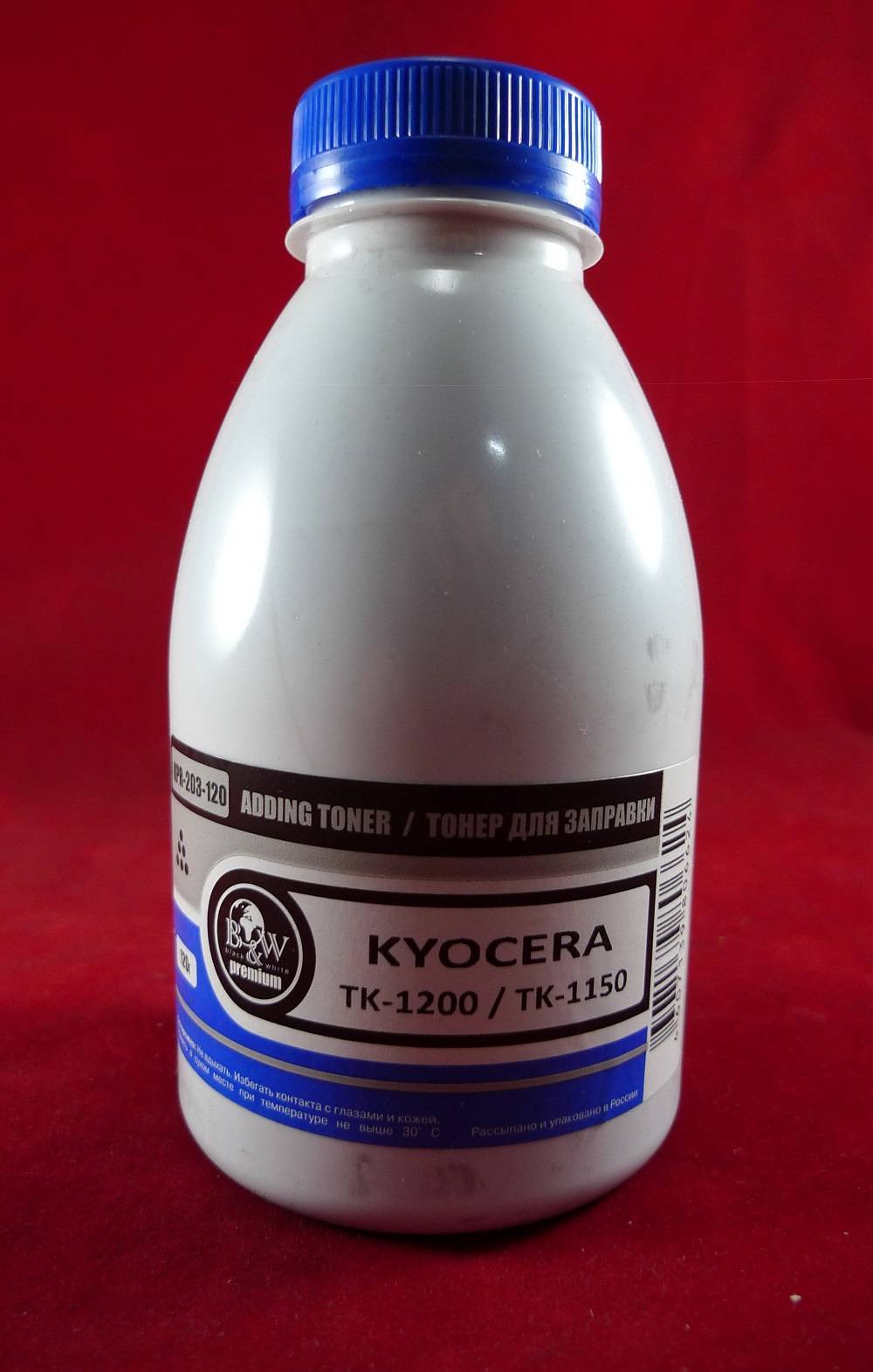 Тонер для Kyocera TK-1200/TK-1150/TK-1110/TK-1120 (фл. 120г) 3K B&W Premium Tomoegawa фас.Россия