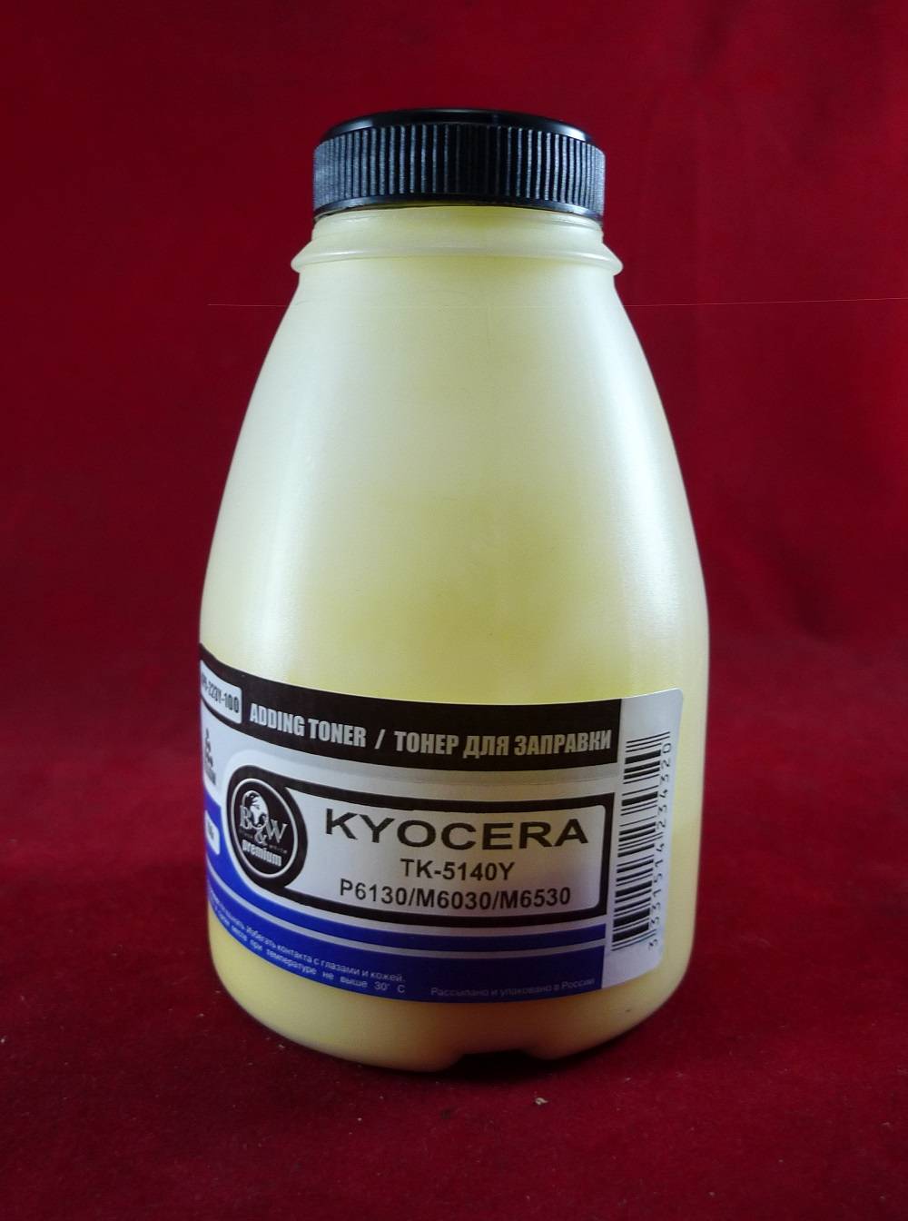 Тонер для Kyocera TK-5140Y, P6130/M6030/M6530 Yellow (фл. 100г) 5K B&W Premium