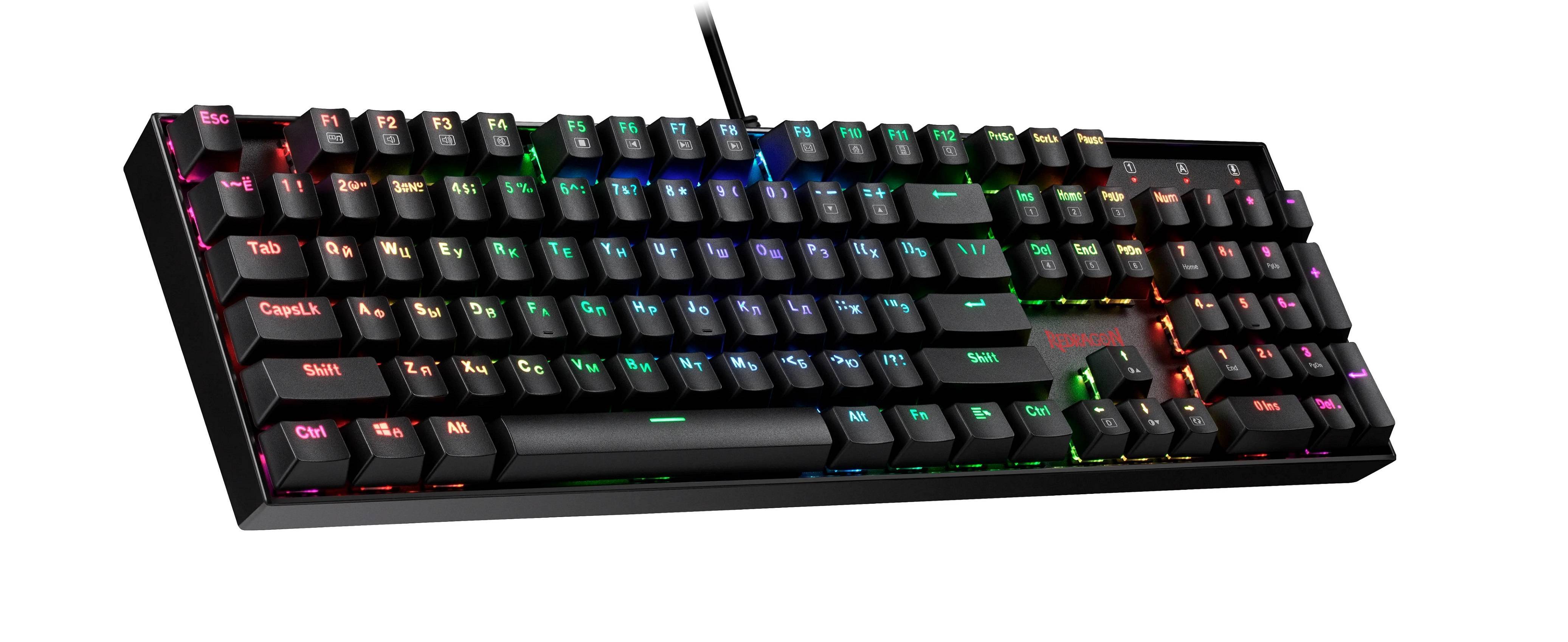 Redragon Механическая клавиатура Mitra RU,RGB, Full Anti-Ghosting