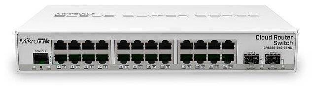 MikroTik CRS326-24G-2S+IN Коммутатор управляемый L2, 26 портов, 24х1 Гбит/с, 2хSFP+ 10 Гбит/с, настольный
