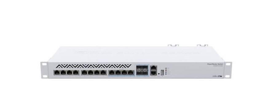 Mikrotik CRS312-4C+8XG-RM Коммутатор Cloud Router Switch 8х 1G/2.5G/5G/10G RJ45,  4х 10G RJ45/SFP+ with RouterOS L5, 1U
