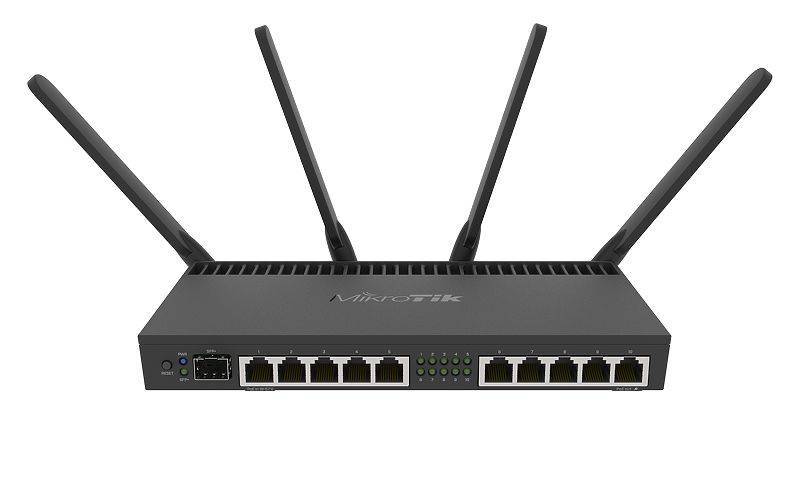 MikroTik RB4011iGS+5HacQ2HnD-IN Wi-Fi маршрутизатор, 2,4/5 ГГц, 10х1Гбит/с RJ45, 1хSFP+, PoE