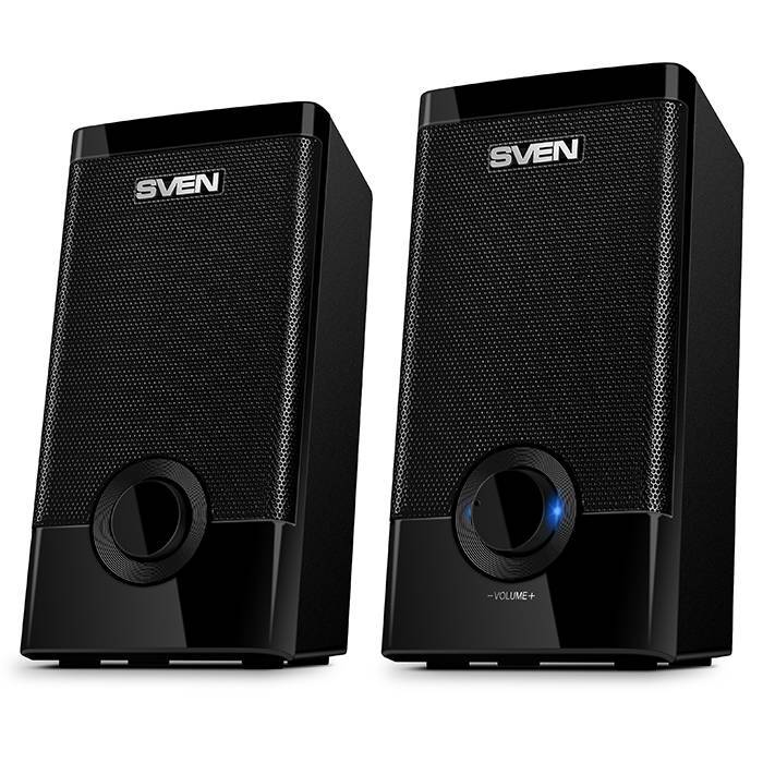 SVEN 318, чёрный, акустическая система 2.0 (USB, мощность 2x2.5 Вт(RMS))