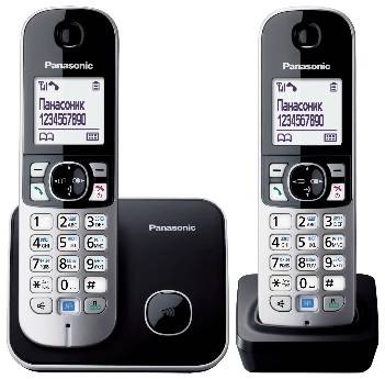 Р/телефон Panasonic KX-TG6812RUB (черный, 2 трубки)