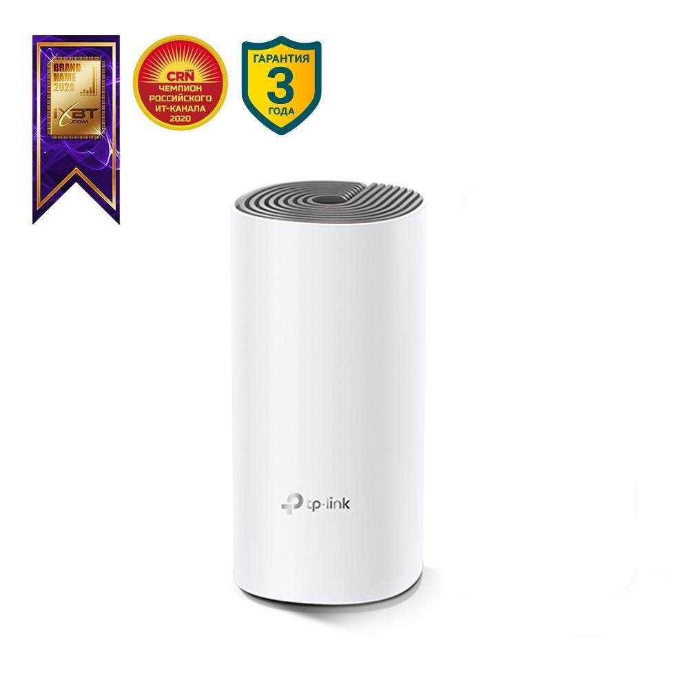 TP-Link Deco E4(1-pack) Mesh Wi-Fi модуль AC1200, до 300 Мбит/с на 2,4 ГГц + до 867 Мбит/с на 5 ГГц, WAN/LAN 2x1Гбит/с