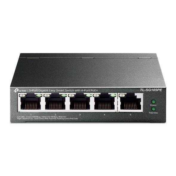 TP-Link TL-SG105PE Easy Smart управляемый гигабитный 5‑портовый коммутатор с 4 портами PoE+