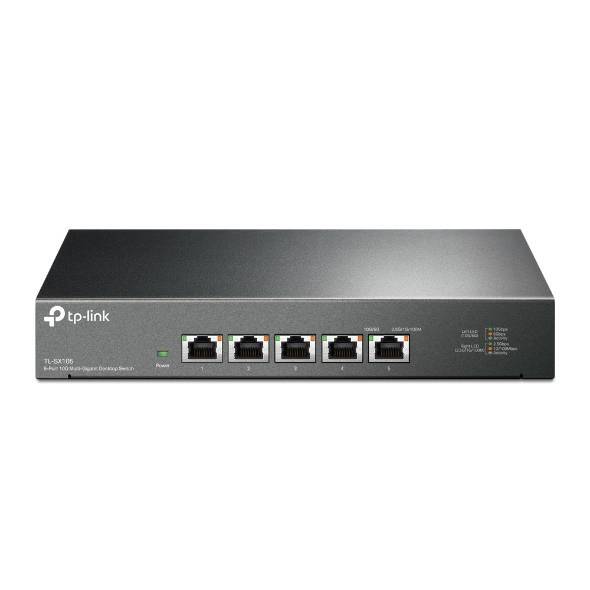 TP-Link TL-SX105 5-портовый коммутатор 10 Гбит/с, 5 портов RJ45 10 Гбит/с, стальной настольный корпус