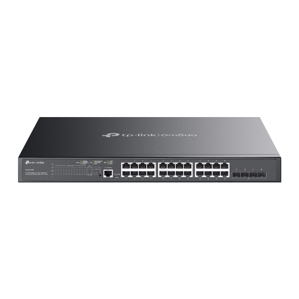 TP-Link SG3428XMP Omada 24‑портовый гигабитный управляемый РоЕ-коммутатор уровня L2+ с 4 SFP+ слотами 10G