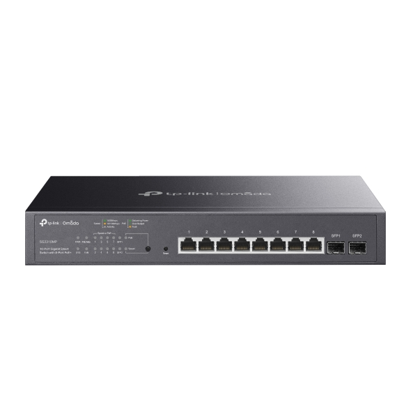 TP-Link SG2210MP Omada 8-портовый гигабитный управляемый РоЕ-коммутатор Smart с 2 SFP-слотами
