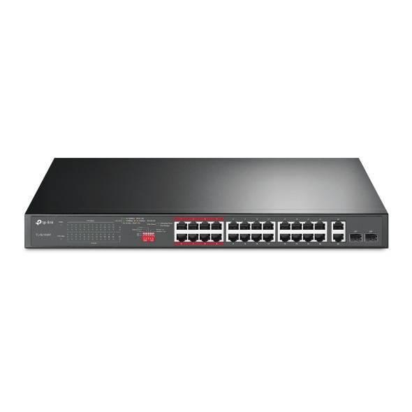 TP-Link TL-SL1226P 24-портовый монтируемый в стойку PoE+ коммутатор 10/100 Мбит/с с 2 гигабитными портами