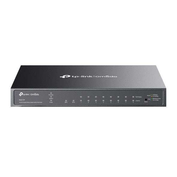 TP-Link SG2210P Omada 8-портовый гигабитный управляемый РоЕ-коммутатор Smart с 2 SFP-слотами