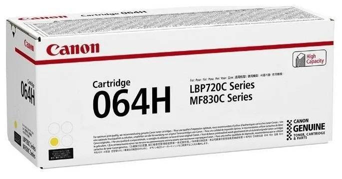 Картридж CANON 064H Y желтый, увеличенной емкости  10 400 стр