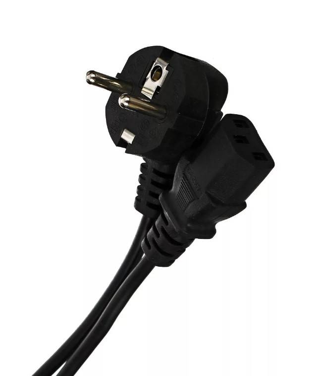 Кабель компьютер --> розетка 220V ( угловая Евровилка) <VDE> 3G*0,5mm2, 3,0m, Aopen.