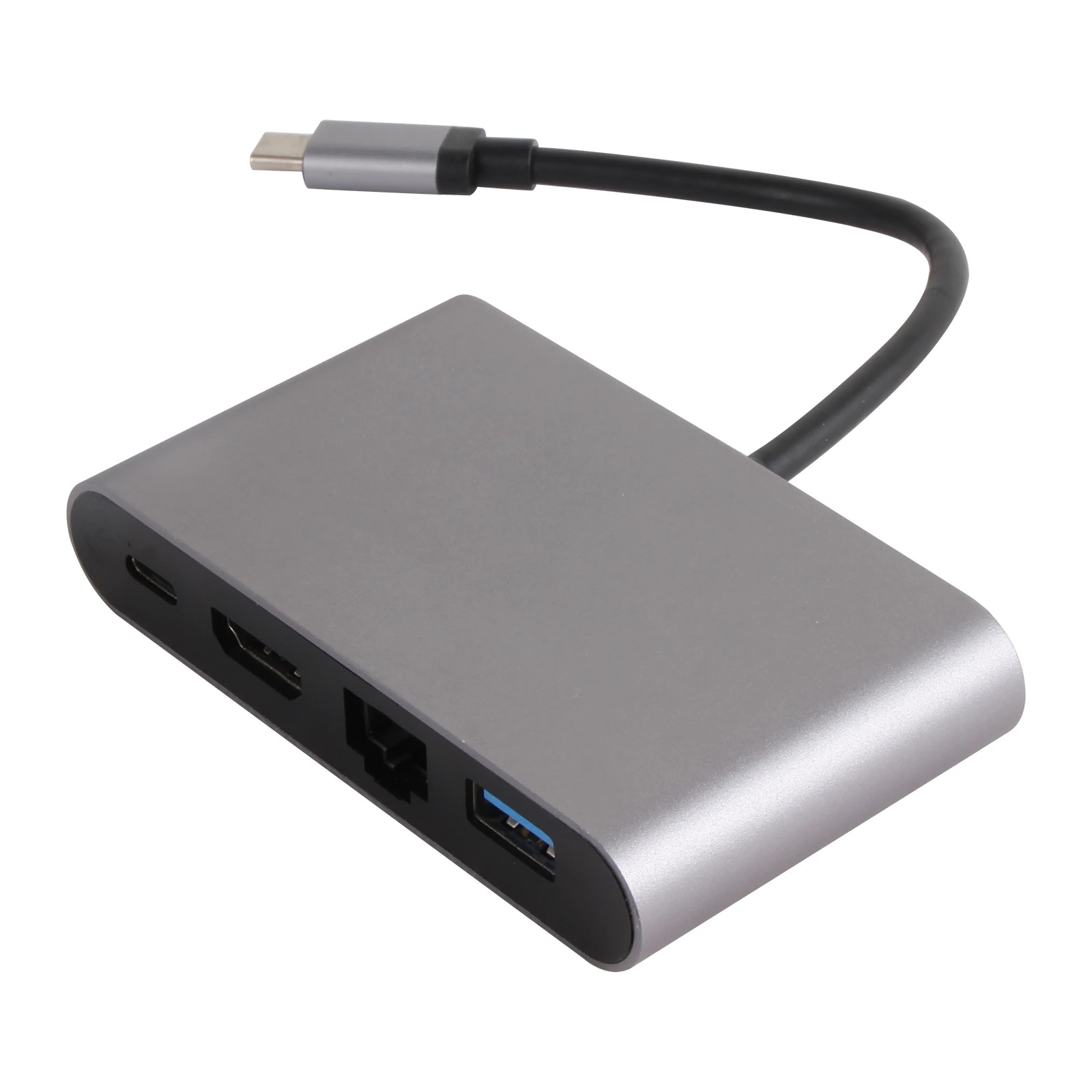 Кабель-адаптер USB3.1 Type-CM-->HDMI+USB3.0+RJ45+PD charging  VCOM <CU455>