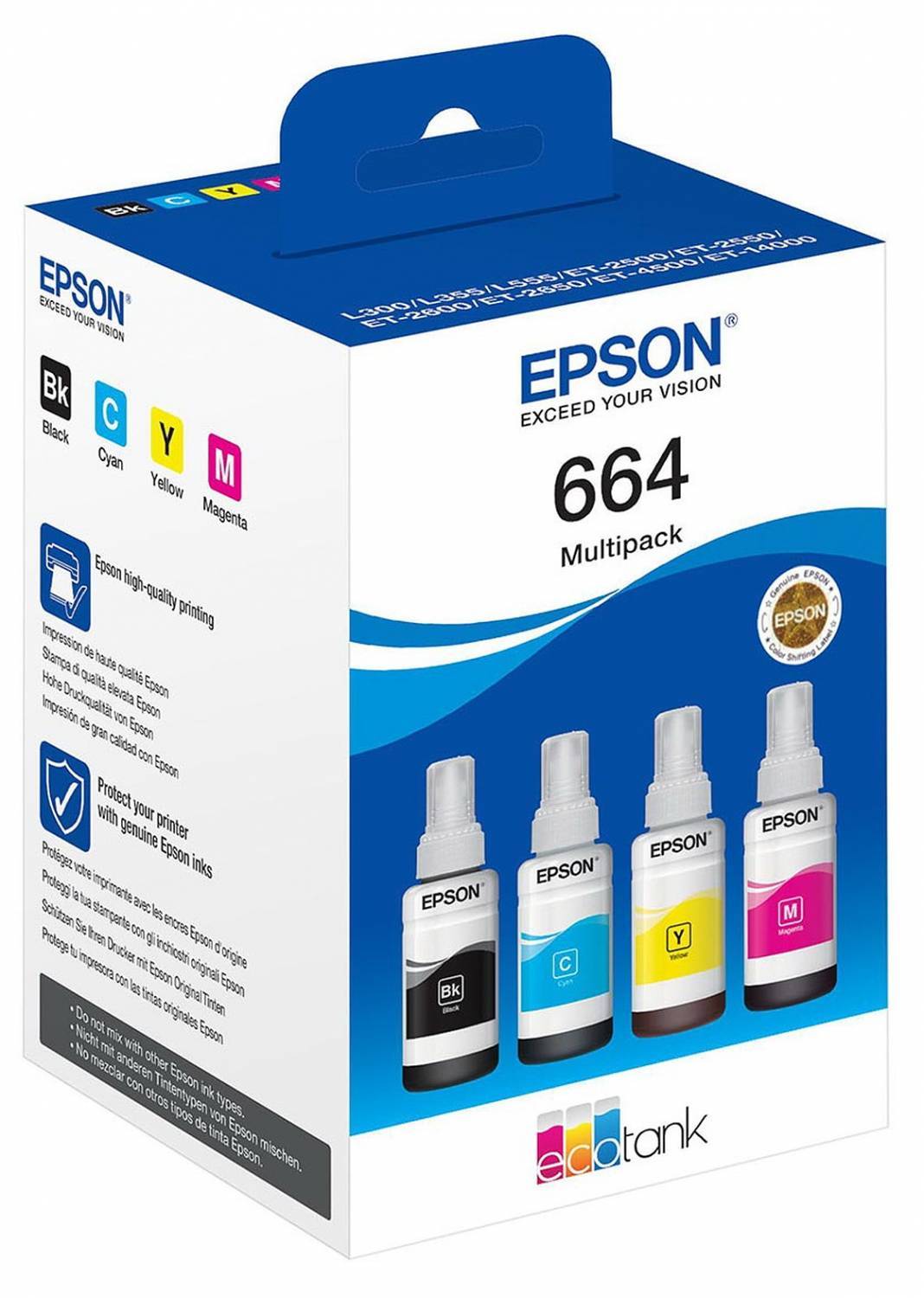 Набор чернил EPSON T664 4 цвета,  для L100/L110/L210/L300/L355
