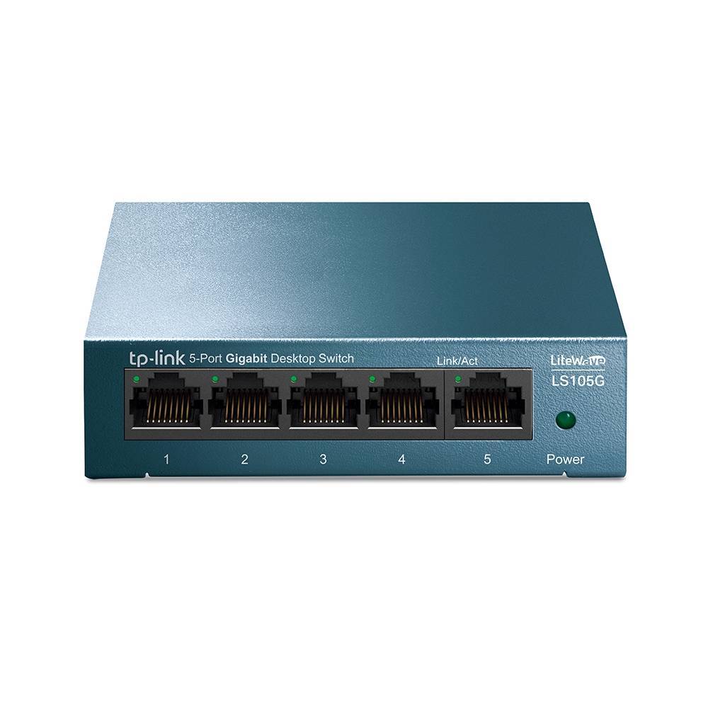 TP-Link LS105G Настольный коммутатор с 5 гигабитными портами, 5 гигабитных портов RJ45, стальной настольный корпус