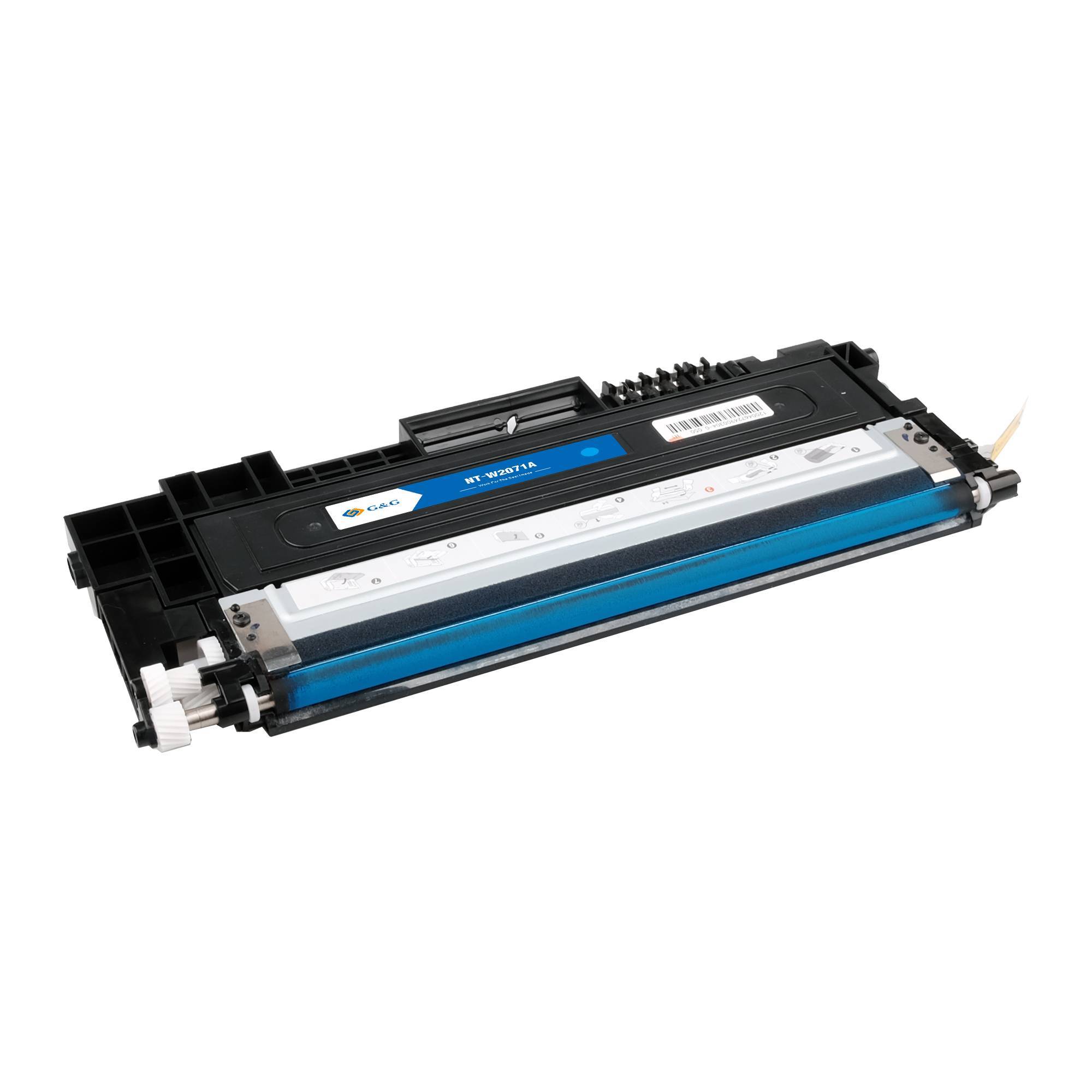 Тонер-картридж G&G, аналог HP W2071A/117A синий 0.7k с чипом