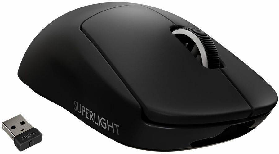 Logitech Мышь беспроводная, игровая G Pro X Superlight, оптическая, 25600 dpi, ускорение 40 G, Li-Ion, USB, черный.