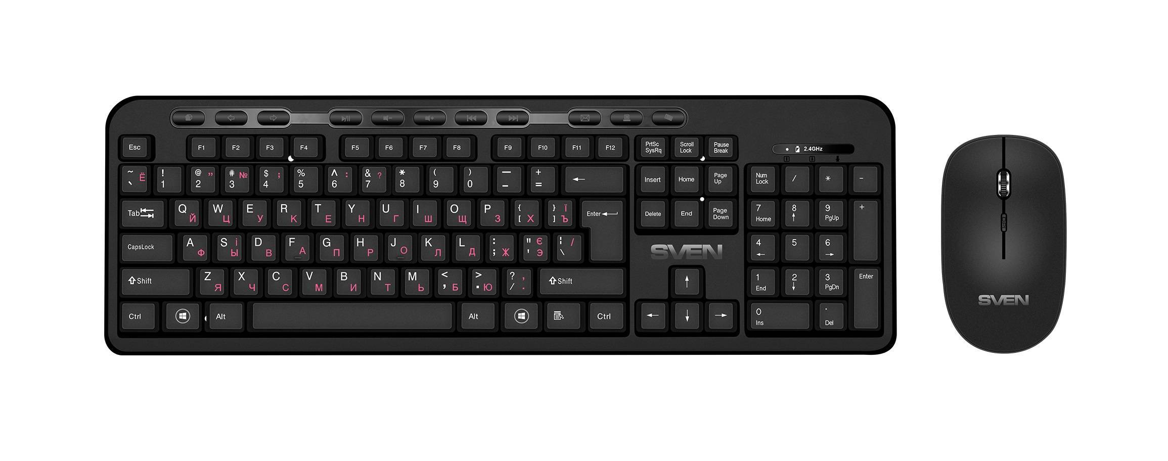 SVEN Комплект беспроводной клавиатура + мышь KB-C3200W (2,4 GHz, 114 кл, 1000-2000DPI)